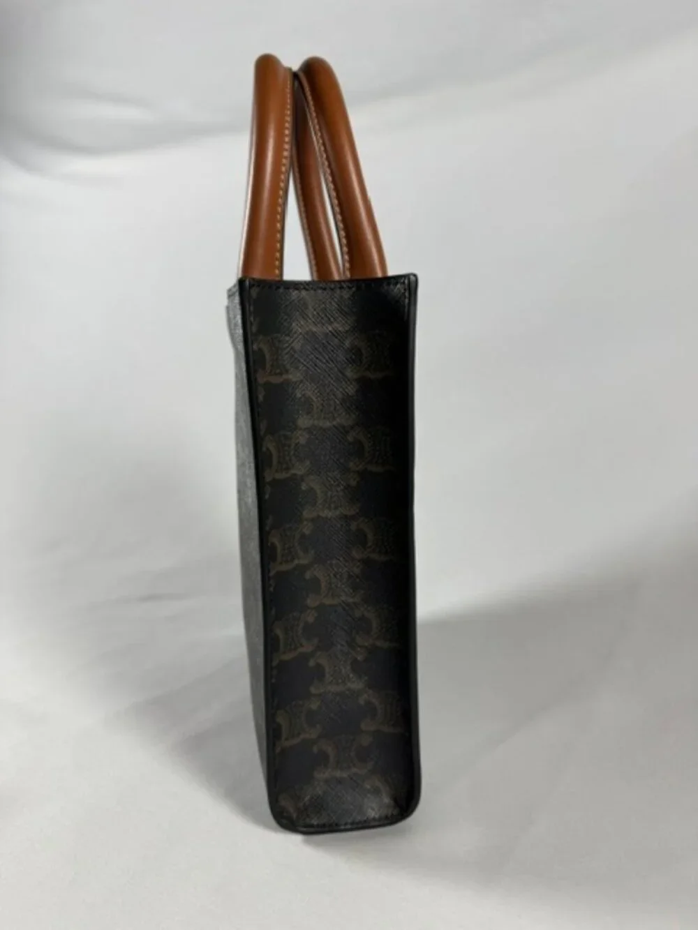 Celine Triomphe Vertical Cabas Mini Tote - Tan & Brown - Excellent Condition